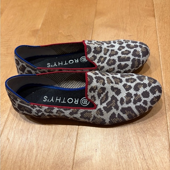 Rothy’s mocha spot animal print leopard loafers shoes sz 6.5 - Picture 1 of 7